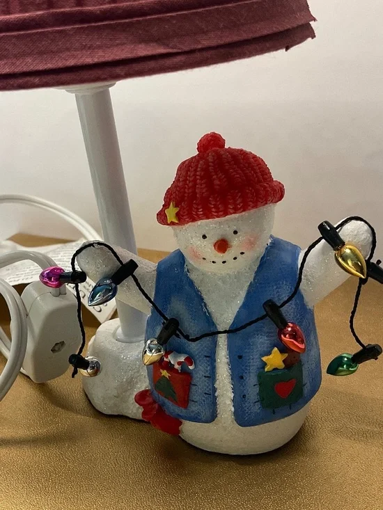 Snowman Night Light – Festive Holiday Decor – 3” Long Vintage - Picture 2 of 7